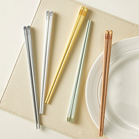 ECOCO -Anti slip alloy chopsticks -cartoon style 10 piece